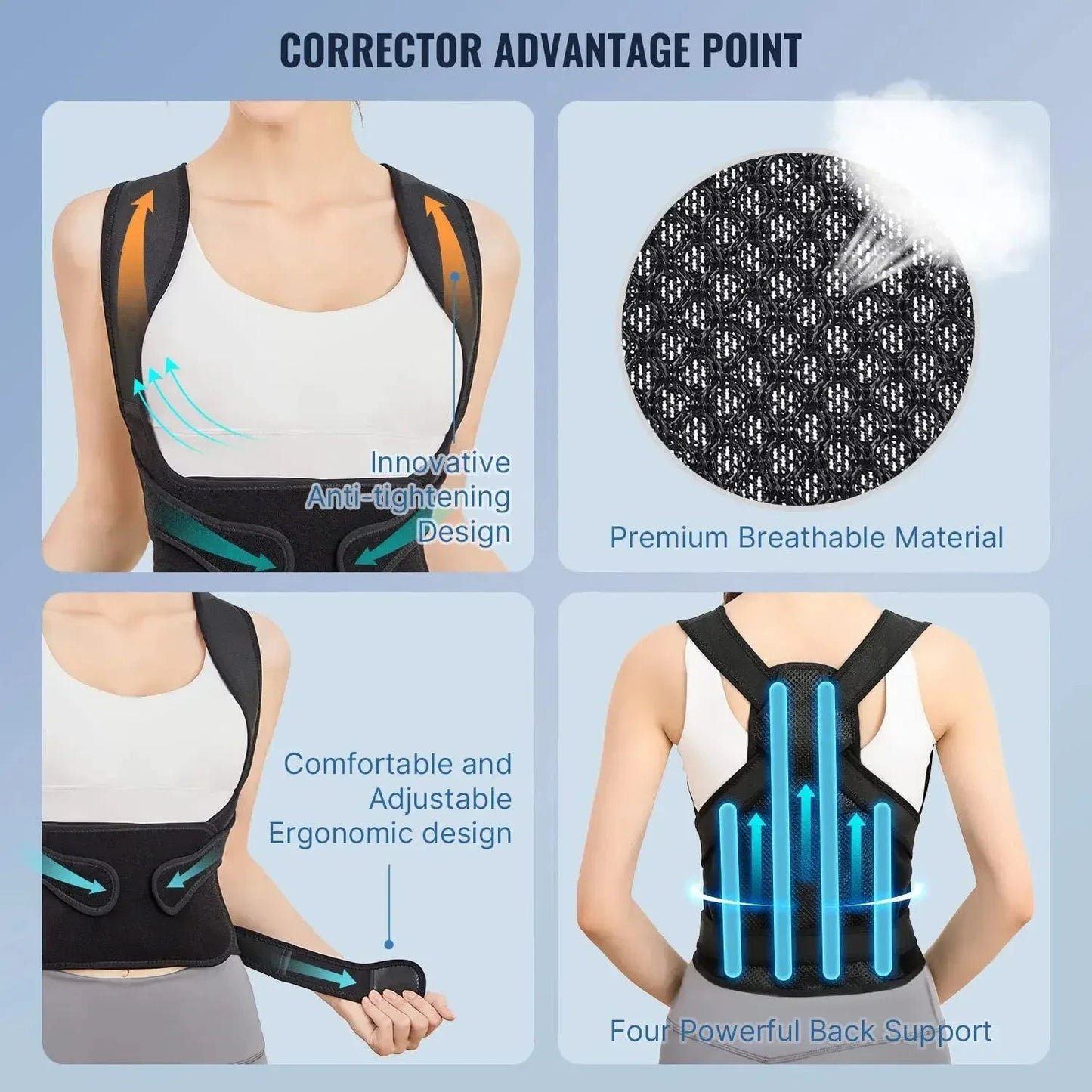 Posture Corrector Back Orthopedic Straps for Men and Women Fully Adjustable Spinal Brace Comfortable Effective Upper Back Brace - FitHealthHavenFitHealthHavenFitHealthHaven491:201452307S (45kg-55kg)S (45kg-55kg)Posture Corrector Back Orthopedic Straps for Men and Women Fully Adjustable Spinal Brace Comfortable Effective Upper Back Brace