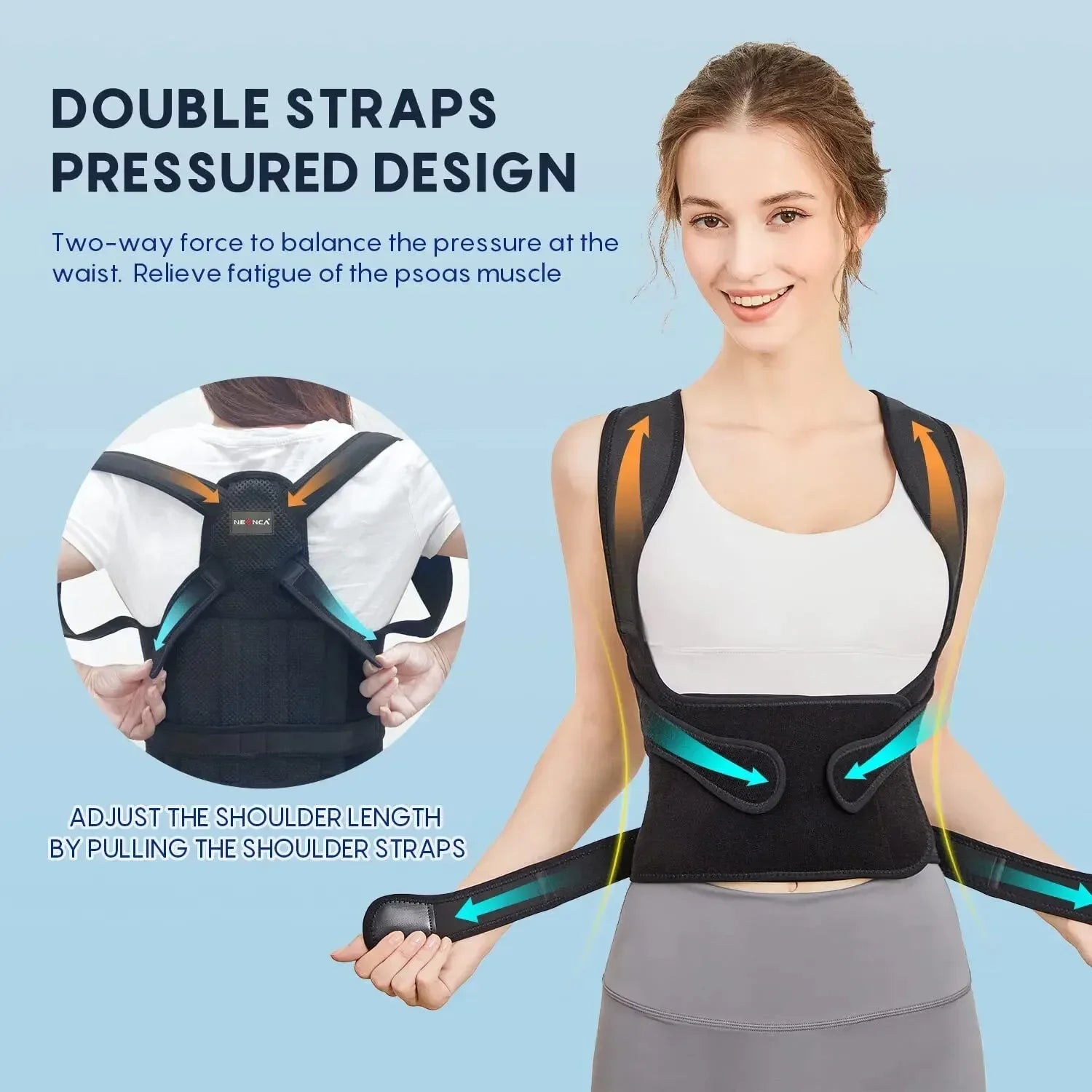 Posture Corrector Back Orthopedic Straps for Men and Women Fully Adjustable Spinal Brace Comfortable Effective Upper Back Brace - FitHealthHavenFitHealthHavenFitHealthHaven491:201452307S (45kg-55kg)S (45kg-55kg)Posture Corrector Back Orthopedic Straps for Men and Women Fully Adjustable Spinal Brace Comfortable Effective Upper Back Brace