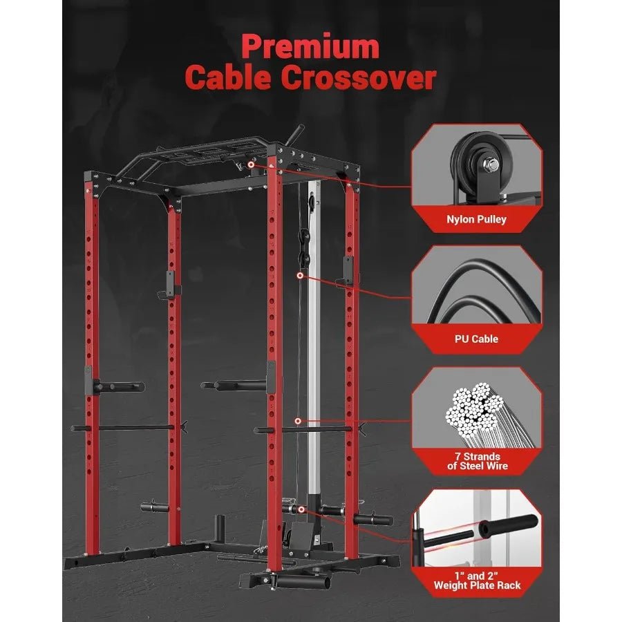 Power Cage Power Racks for Home Gym with Pulley System 1200LBS Weight Capacity MultiFunctional Squat Rack for Strength Workout - FitHealthHavenFitHealthHavenFitHealthHaven200007763:201336106United StatesPower Cage Power Racks for Home Gym with Pulley System 1200LBS Weight Capacity MultiFunctional Squat Rack for Strength Workout