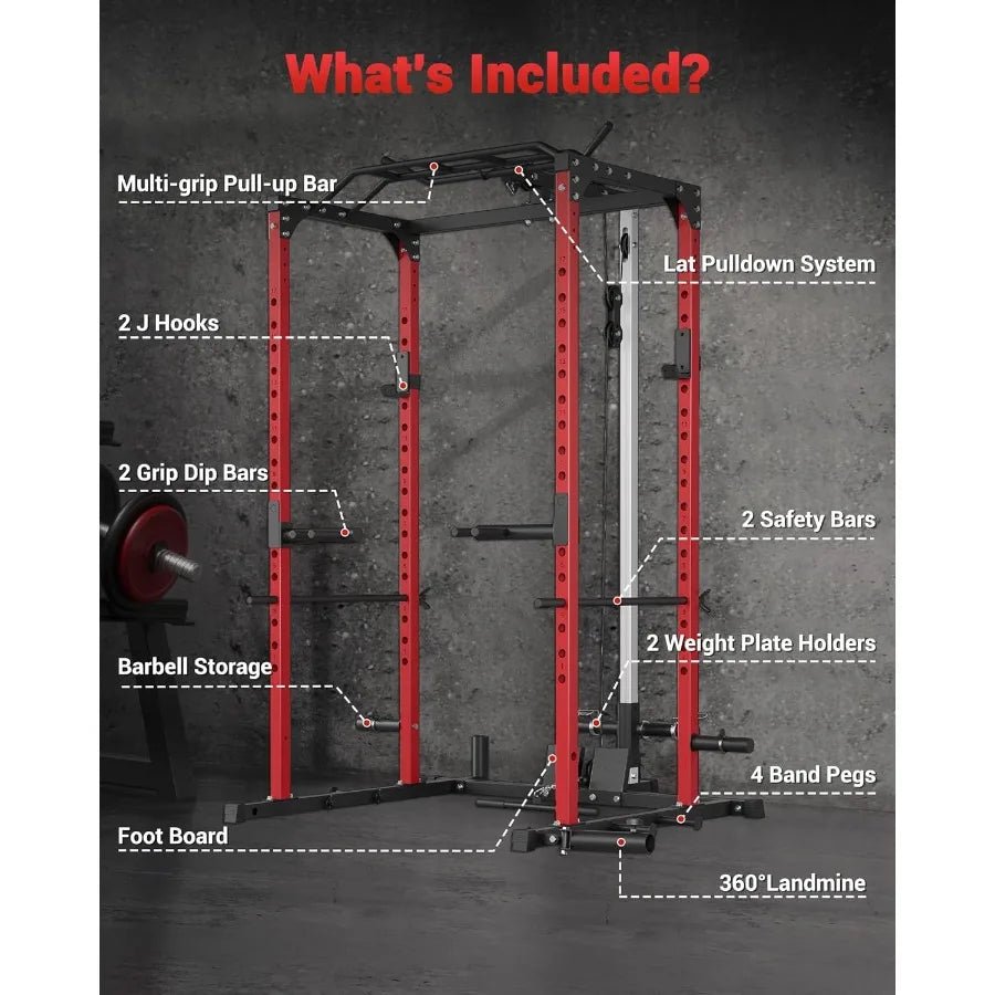 Power Cage Power Racks for Home Gym with Pulley System 1200LBS Weight Capacity MultiFunctional Squat Rack for Strength Workout - FitHealthHavenFitHealthHavenFitHealthHaven200007763:201336106United StatesPower Cage Power Racks for Home Gym with Pulley System 1200LBS Weight Capacity MultiFunctional Squat Rack for Strength Workout