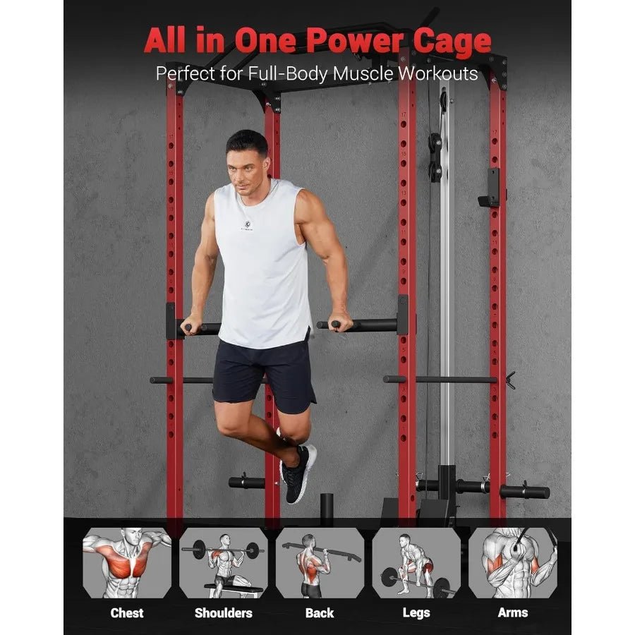Power Cage Power Racks for Home Gym with Pulley System 1200LBS Weight Capacity MultiFunctional Squat Rack for Strength Workout - FitHealthHavenFitHealthHavenFitHealthHaven200007763:201336106United StatesPower Cage Power Racks for Home Gym with Pulley System 1200LBS Weight Capacity MultiFunctional Squat Rack for Strength Workout