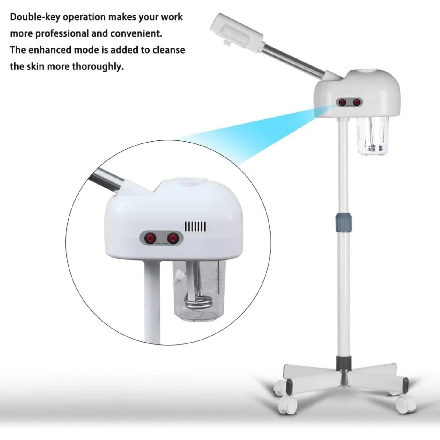 Professional Facial Steamer for Beauty Salon Home, Steam Machine with 360 Degree Rotating Nozzle for Cleanses Skin Unclogs Pores - FitHealthHavenFitHealthHavenFitHealthHaven14:200002130;200007763:201336106United StatesIvoryProfessional Facial Steamer for Beauty Salon Home, Steam Machine with 360 Degree Rotating Nozzle for Cleanses Skin Unclogs Pores