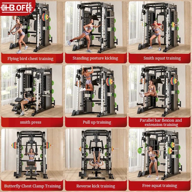 Professional Smith Comprehensive Trainer Home Multi Functional Combination Fitness Equipment Flying Bird Squatting Longmen Frame - FitHealthHavenFitHealthHavenFitHealthHaven14:193blackProfessional Smith Comprehensive Trainer Home Multi Functional Combination Fitness Equipment Flying Bird Squatting Longmen Frame