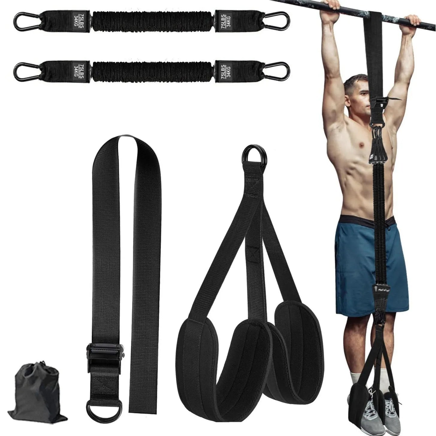 Pull Up Assistance Bands Set Resistance Strap for Pull-ups Assist for Men Women Hanging Training Chin-up Workout Body Stretching - FitHealthHavenFitHealthHavenFitHealthHaven14:193150LB black150LB blackPull Up Assistance Bands Set Resistance Strap for Pull-ups Assist for Men Women Hanging Training Chin-up Workout Body Stretching