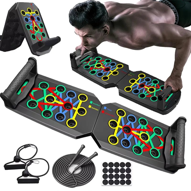 Push-up Board Set Portable Multifunctional Push-up Bar Foldable Fitness Equipment For Chest Abdomen Arms/Back Training - FitHealthHavenFitHealthHavenFitHealthHaven14:173Board pull rope;200007763:201336106Board pull ropeUnited StatesPush-up Board Set Portable Multifunctional Push-up Bar Foldable Fitness Equipment For Chest Abdomen Arms/Back Training