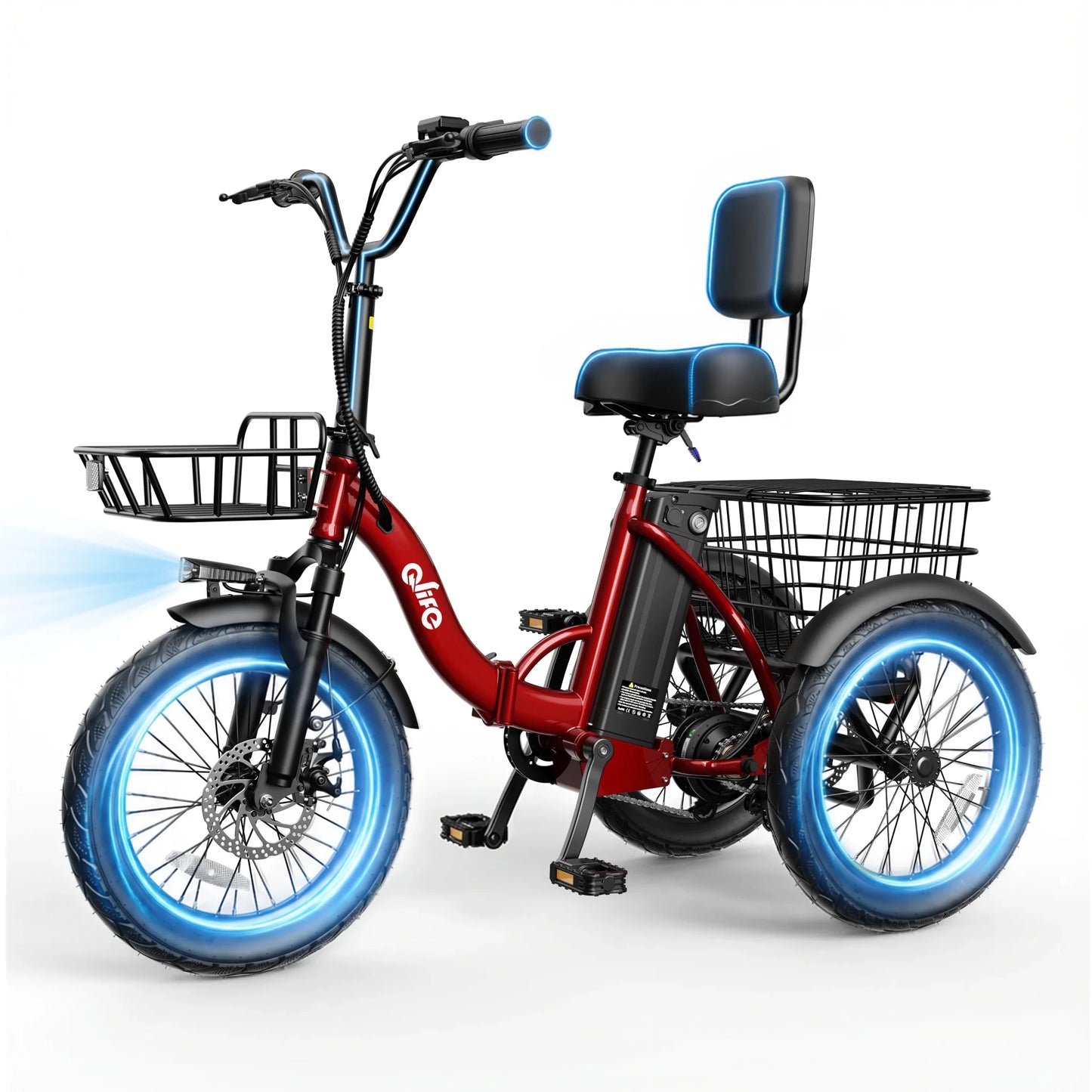 Qlife Triker 2.0 Folding Electric Trike, 1200W Motor 48V 10.4AH Removable Battery, 18''X3" Fat Tire Electric Tricycle, 18MPH Up to 50 Miles Etrike - FitHealthHavenFitHealthHavenFitHealthHaven14:10;200007763:201336106RedUnited StatesQlife Triker 2.0 Folding Electric Trike, 1200W Motor 48V 10.4AH Removable Battery, 18''X3" Fat Tire Electric Tricycle, 18MPH Up to 50 Miles Etrike