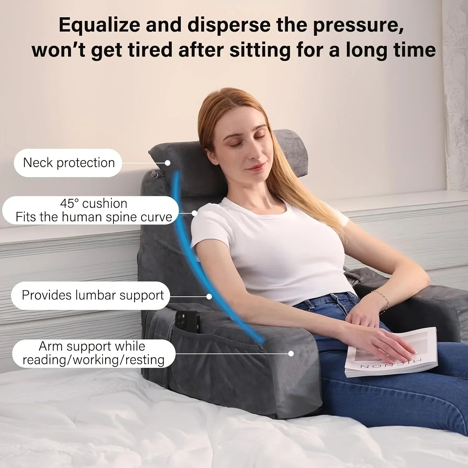Reading Pillow for Bed Extra Large Arm Rest Pillow Memory Foam Bed Rest Pillow for Reading TV Gaming Comfort Bed Chair Cushion - FitHealthHavenFitHealthHavenFitHealthHaven14:10white;5:20129899135.6x39.8x48cmwhite35.6x39.8x48cmReading Pillow for Bed Extra Large Arm Rest Pillow Memory Foam Bed Rest Pillow for Reading TV Gaming Comfort Bed Chair Cushion