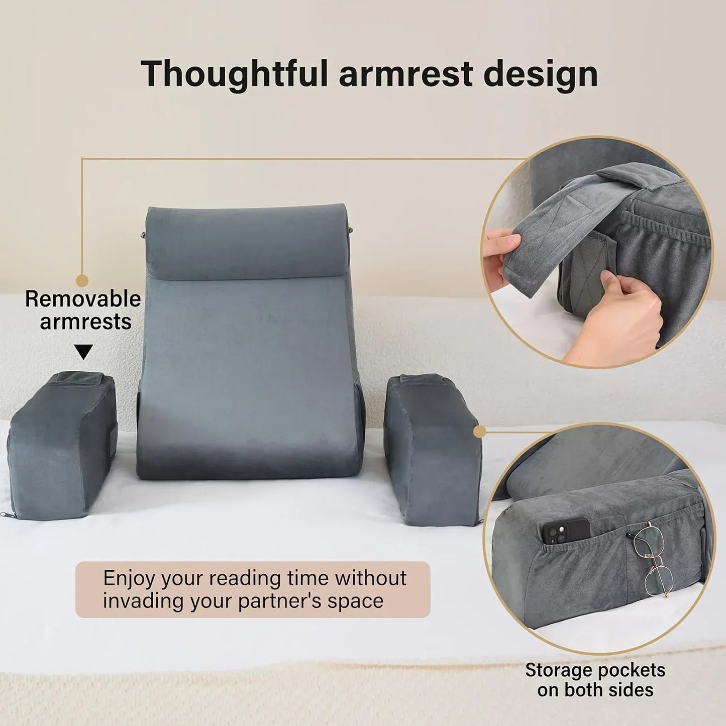 Reading Pillow for Bed Extra Large Arm Rest Pillow Memory Foam Bed Rest Pillow for Reading TV Gaming Comfort Bed Chair Cushion - FitHealthHavenFitHealthHavenFitHealthHaven14:10white;5:20129899135.6x39.8x48cmwhite35.6x39.8x48cmReading Pillow for Bed Extra Large Arm Rest Pillow Memory Foam Bed Rest Pillow for Reading TV Gaming Comfort Bed Chair Cushion