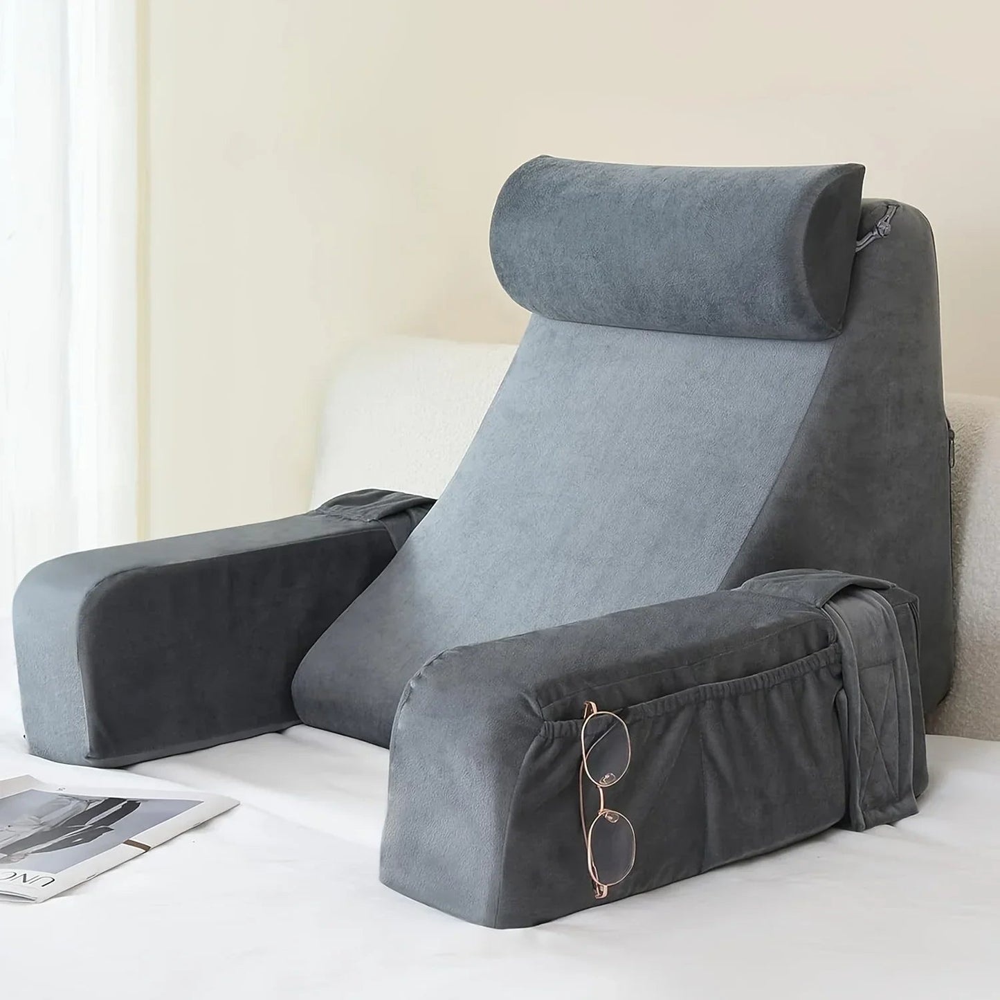 Reading Pillow for Bed Extra Large Arm Rest Pillow Memory Foam Bed Rest Pillow for Reading TV Gaming Comfort Bed Chair Cushion - FitHealthHavenFitHealthHavenFitHealthHaven14:175grey;5:20129899135.6x39.8x48cmgrey35.6x39.8x48cmReading Pillow for Bed Extra Large Arm Rest Pillow Memory Foam Bed Rest Pillow for Reading TV Gaming Comfort Bed Chair Cushion