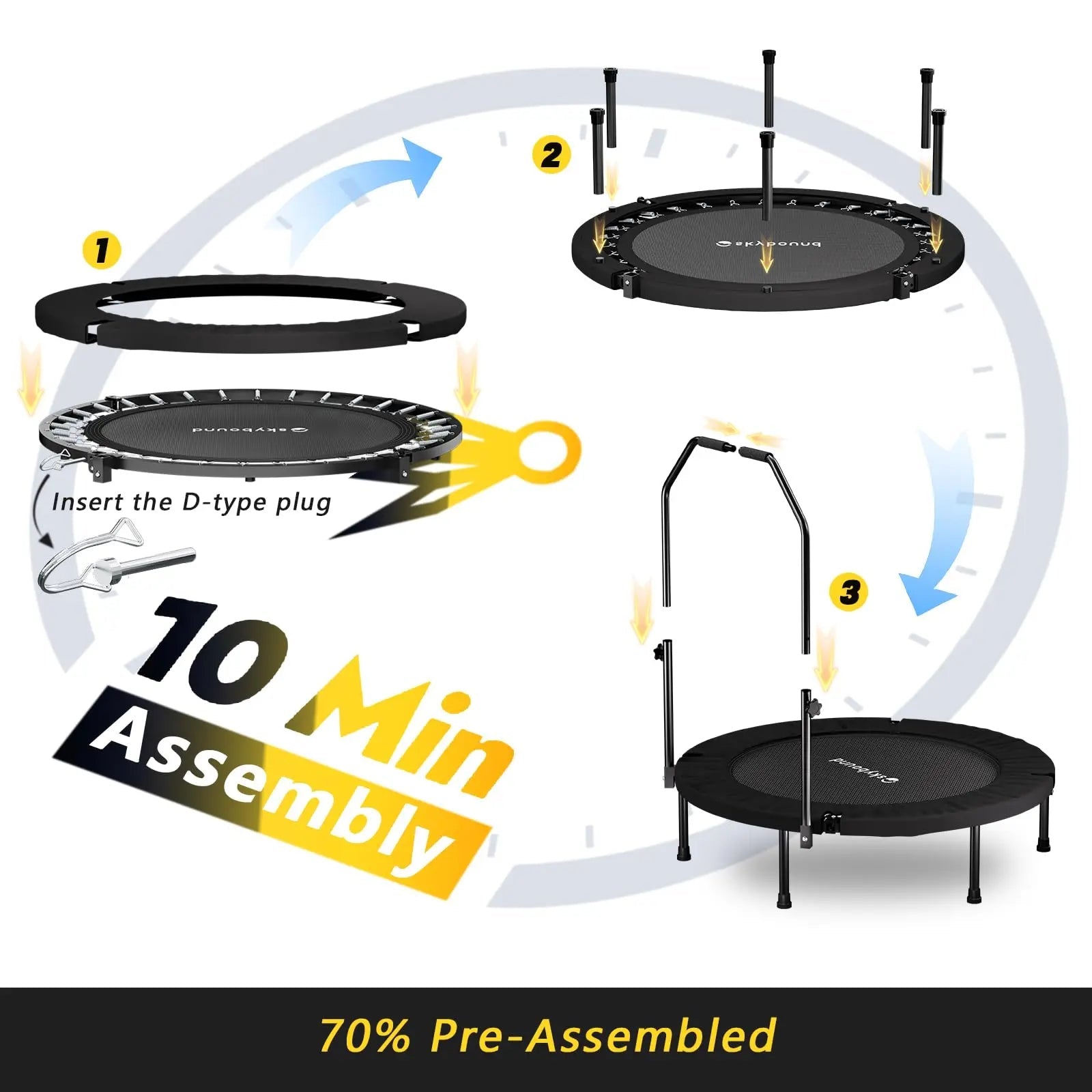 Rebounder Trampoline for Adults - 40" Foldable Mini Trampoline Fitness Rebounder with Adjustable U-Bar Handle, Max Load 350lbs,S - FitHealthHavenFitHealthHavenFitHealthHaven14:193;200007763:201336106blackUnited StatesRebounder Trampoline for Adults - 40" Foldable Mini Trampoline Fitness Rebounder with Adjustable U-Bar Handle, Max Load 350lbs,S