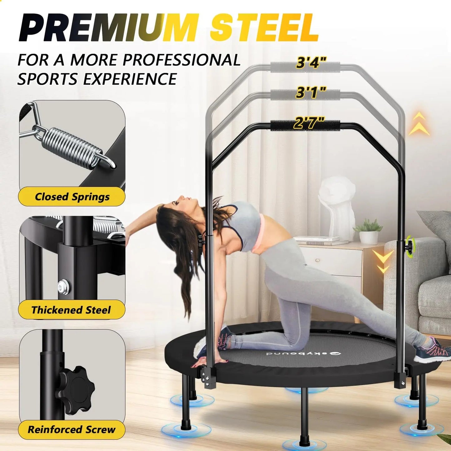 Rebounder Trampoline for Adults - 40" Foldable Mini Trampoline Fitness Rebounder with Adjustable U-Bar Handle, Max Load 350lbs,S - FitHealthHavenFitHealthHavenFitHealthHaven14:193;200007763:201336106blackUnited StatesRebounder Trampoline for Adults - 40" Foldable Mini Trampoline Fitness Rebounder with Adjustable U-Bar Handle, Max Load 350lbs,S