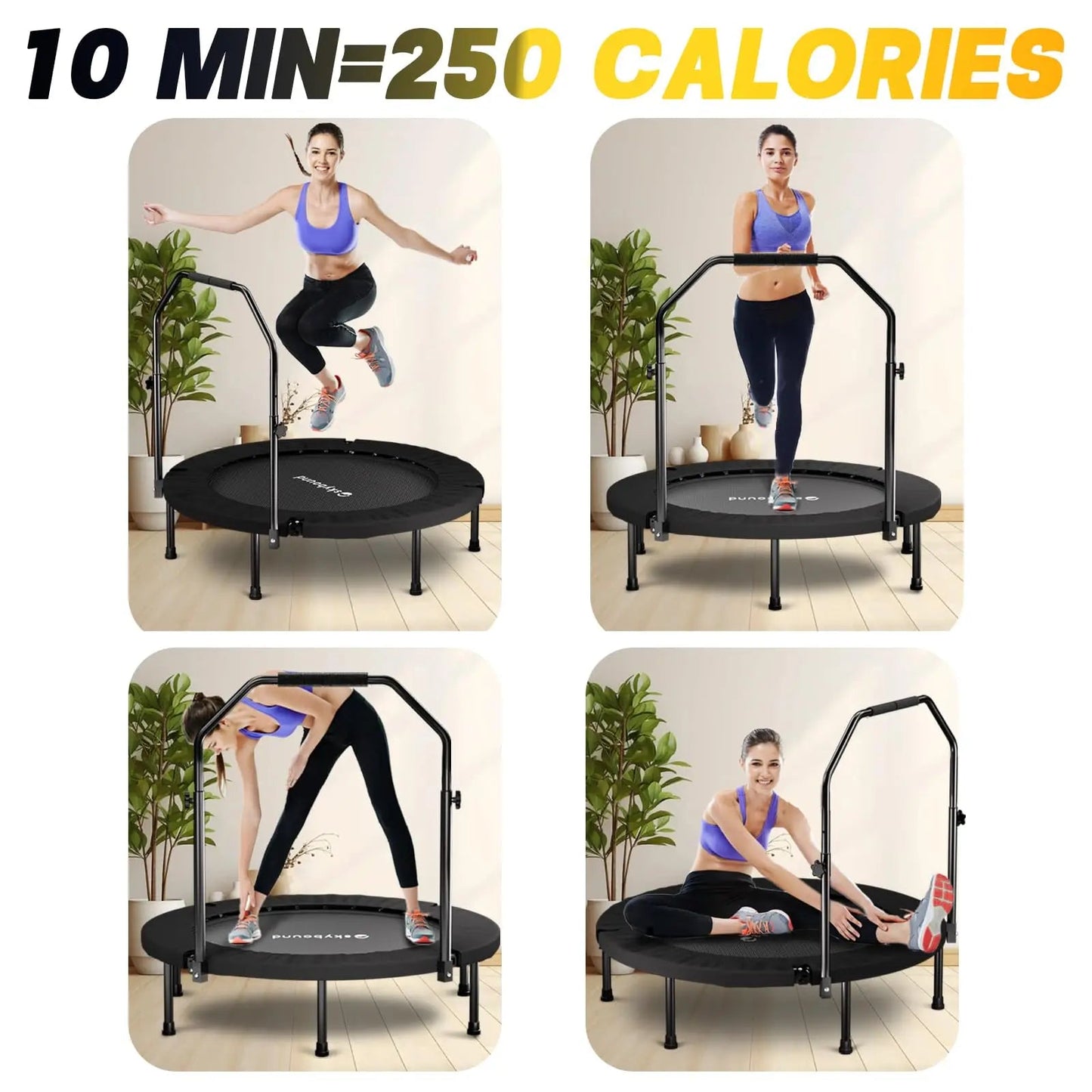 Rebounder Trampoline for Adults - 40" Foldable Mini Trampoline Fitness Rebounder with Adjustable U-Bar Handle, Max Load 350lbs,S - FitHealthHavenFitHealthHavenFitHealthHaven14:193;200007763:201336106blackUnited StatesRebounder Trampoline for Adults - 40" Foldable Mini Trampoline Fitness Rebounder with Adjustable U-Bar Handle, Max Load 350lbs,S