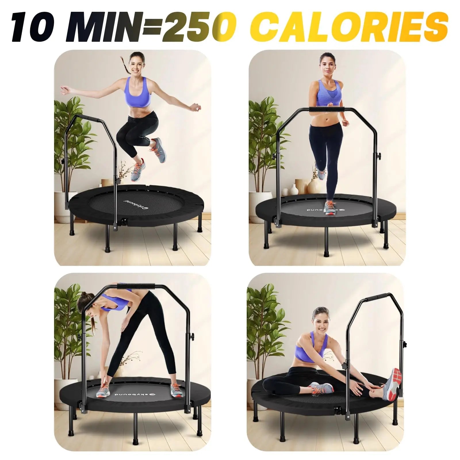 Rebounder Trampoline for Adults - 40" Foldable Mini Trampoline Fitness Rebounder with Adjustable U-Bar Handle, Max Load 350lbs,S - FitHealthHavenFitHealthHavenFitHealthHaven14:193;200007763:201336106blackUnited StatesRebounder Trampoline for Adults - 40" Foldable Mini Trampoline Fitness Rebounder with Adjustable U-Bar Handle, Max Load 350lbs,S