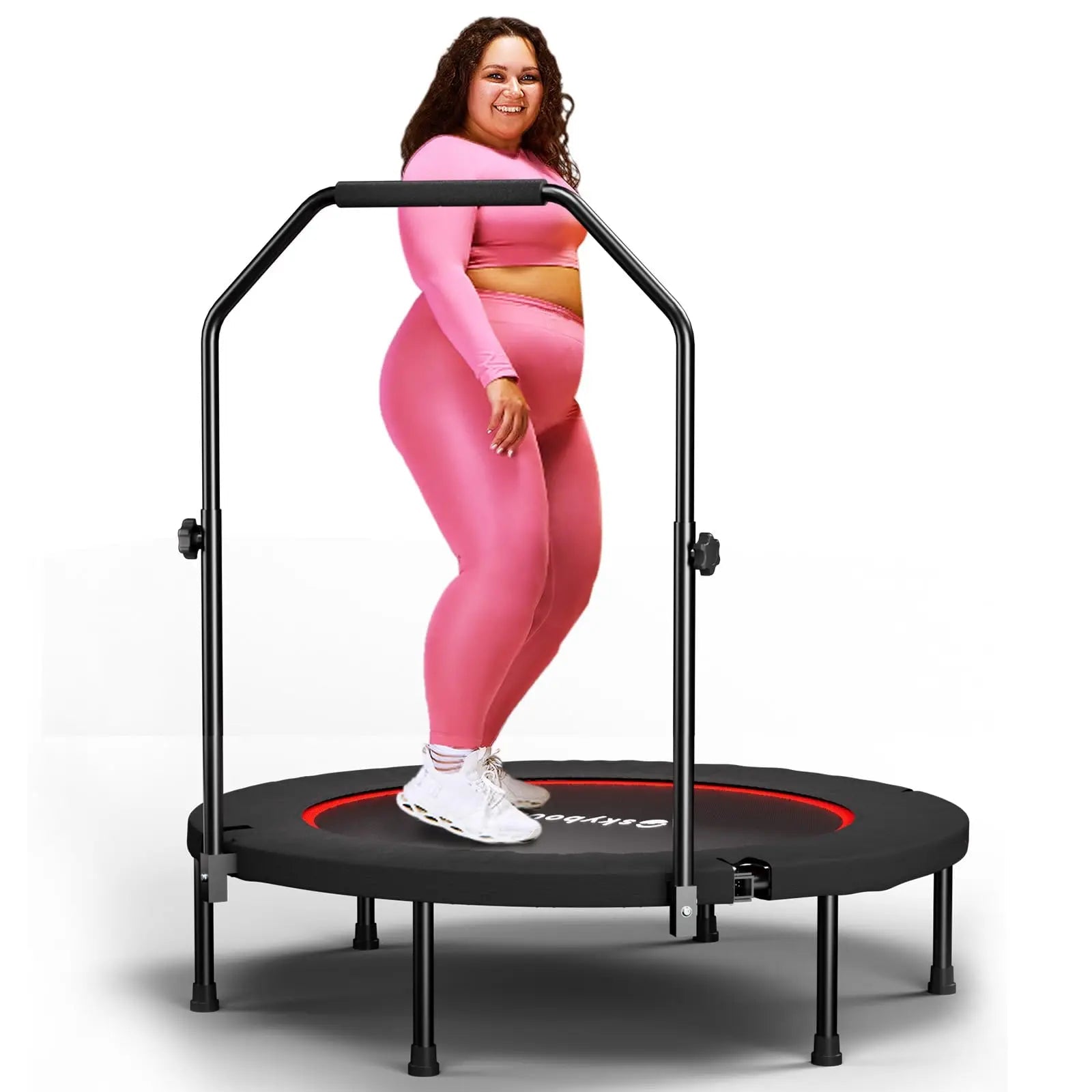 Rebounder Trampoline for Adults - 40" Foldable Mini Trampoline Fitness Rebounder with Adjustable U-Bar Handle, Max Load 350lbs,S - FitHealthHavenFitHealthHavenFitHealthHaven14:10;200007763:201336106RedUnited StatesRebounder Trampoline for Adults - 40" Foldable Mini Trampoline Fitness Rebounder with Adjustable U-Bar Handle, Max Load 350lbs,S
