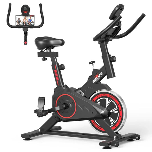 RELIFE Exercise Bike Stationary for Home Indoor,Cycling Bike with Silent Belt Drive for Home Cardio,Brake Pad - FitHealthHavenFitHealthHavenFitHealthHaven14:193BLACK;200007763:201336106BLACKUnited StatesRELIFE Exercise Bike Stationary for Home Indoor,Cycling Bike with Silent Belt Drive for Home Cardio,Brake Pad