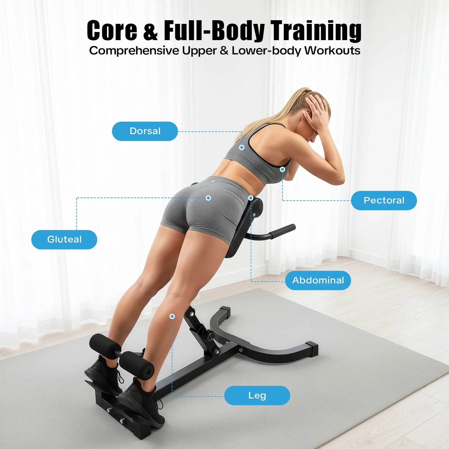 Roman Chair Back Extension Machine, 330LBS Back Extension Roman Chair Abdominal Exercise Equipment Multi-Functional - FitHealthHavenFitHealthHavenFitHealthHaven14:193black;200007763:201336106blackUnited StatesRoman Chair Back Extension Machine, 330LBS Back Extension Roman Chair Abdominal Exercise Equipment Multi-Functional