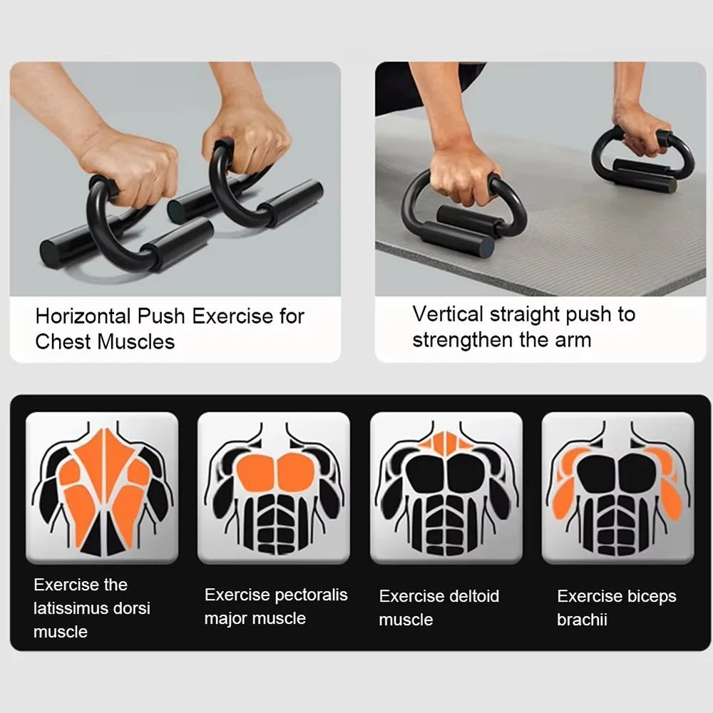 S-type push up support anti-skid foam handle thickened steel pipe household fitness equipment pectoral muscle training equipment - FitHealthHavenFitHealthHavenFitHealthHaven14:771All BlackAll BlackS-type push up support anti-skid foam handle thickened steel pipe household fitness equipment pectoral muscle training equipment