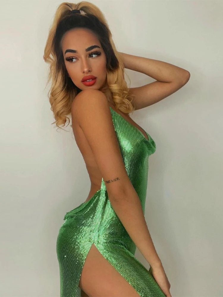 Sexy and Fashionable Women's Elegant Short Dress with Hanging Neck Backless Bottom Chest Sequin Party Girl Dance Dress - FitHealthHavenFitHealthHavenFitHealthHaven14:350850;5:100014064GoldSSexy and Fashionable Women's Elegant Short Dress with Hanging Neck Backless Bottom Chest Sequin Party Girl Dance Dress