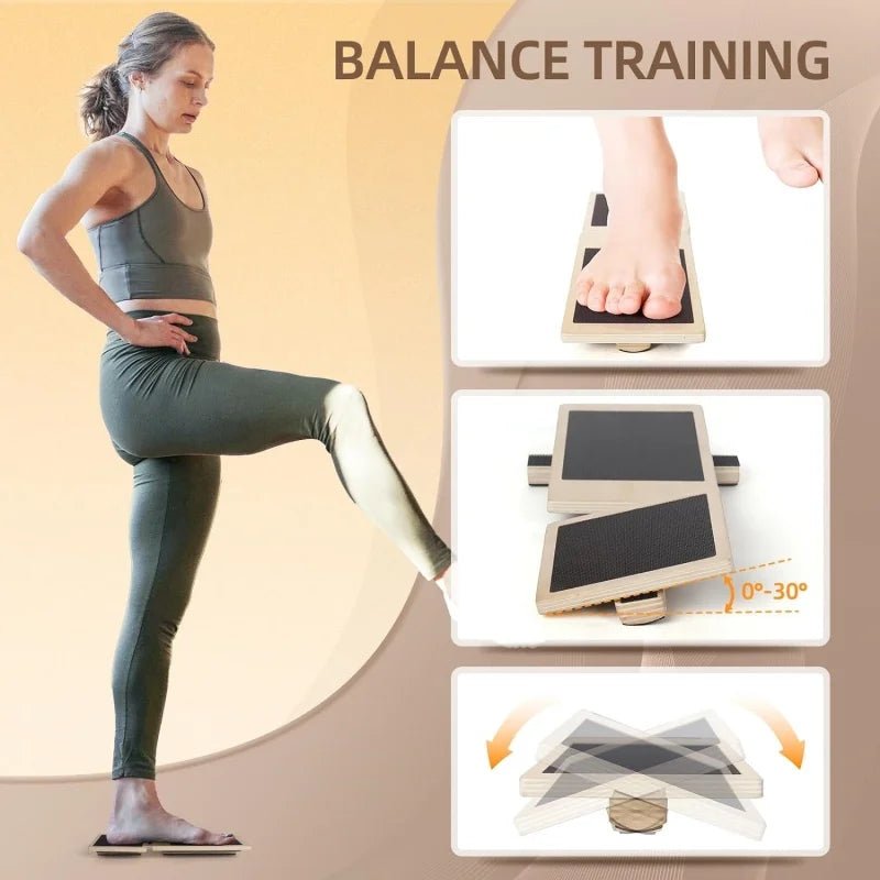 Single Foot Balance Board Ankle Strengthener Exerciser Sprained Non-slip Wood Wobble Board Physical Therapy Posture Corrector - FitHealthHavenFitHealthHavenFitHealthHaven14:291 set wood1 set woodSingle Foot Balance Board Ankle Strengthener Exerciser Sprained Non-slip Wood Wobble Board Physical Therapy Posture Corrector