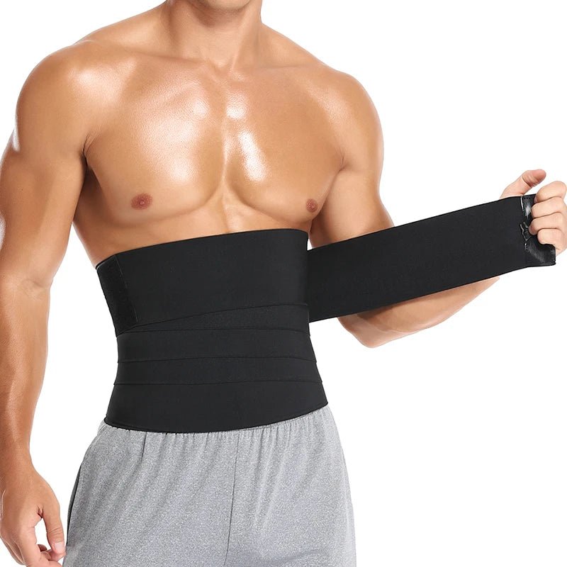 Slimming Body Shaper Waist Trainer Wrap Men Tummy Control Corset Neoprene Fat Burn Weight Loss Sauna Sweat Belt - FitHealthHavenFitHealthHavenFitHealthHaven14:173black;5:3613864 metersblack4 metersSlimming Body Shaper Waist Trainer Wrap Men Tummy Control Corset Neoprene Fat Burn Weight Loss Sauna Sweat Belt