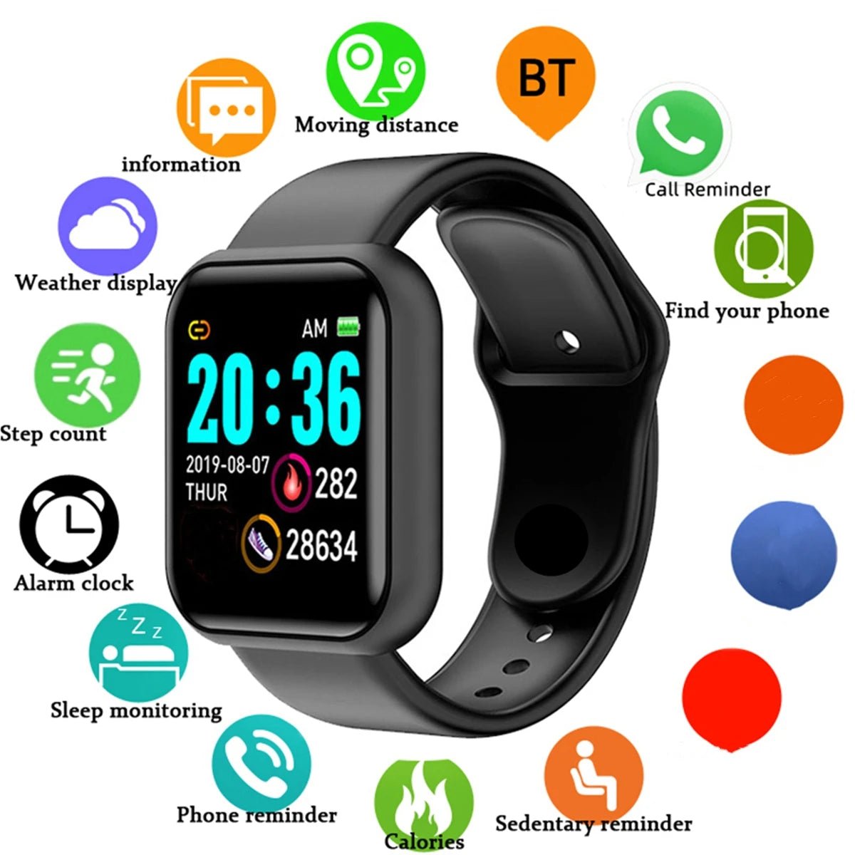 Smartwatch Men Women Wristwatches Smart Watch Message Fitness Monitor Bracelet Birthday Gift Electronic Clock For Android IOS - FitHealthHavenFitHealthHavenFitHealthHaven14:29Y68 BlackY68 BlackSmartwatch Men Women Wristwatches Smart Watch Message Fitness Monitor Bracelet Birthday Gift Electronic Clock For Android IOS