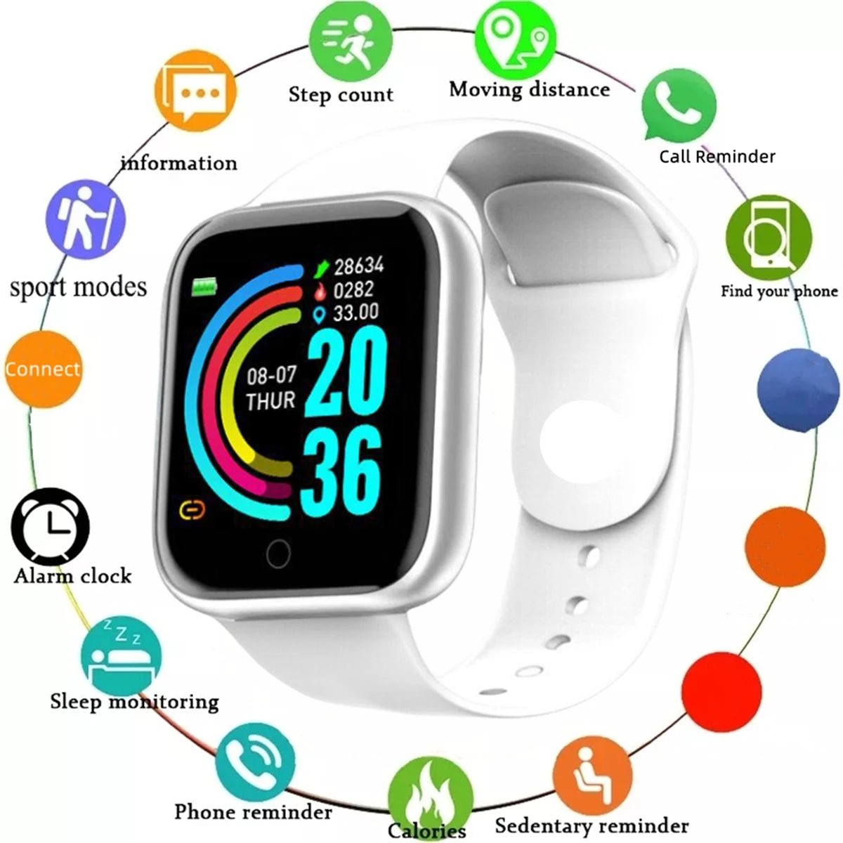 Smartwatch Men Women Wristwatches Smart Watch Message Fitness Monitor Bracelet Birthday Gift Electronic Clock For Android IOS - FitHealthHavenFitHealthHavenFitHealthHaven14:366Y68 WhiteY68 WhiteSmartwatch Men Women Wristwatches Smart Watch Message Fitness Monitor Bracelet Birthday Gift Electronic Clock For Android IOS