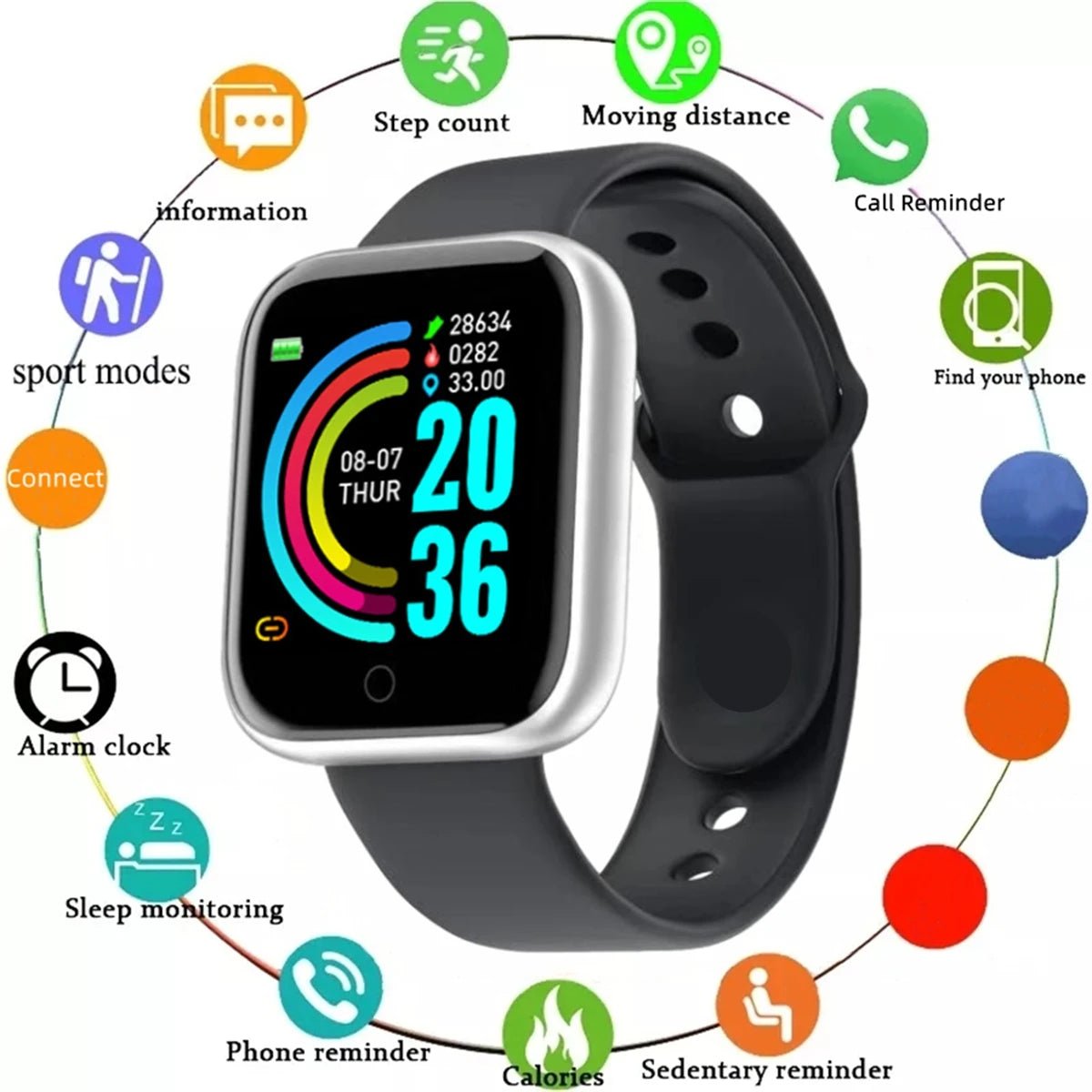 Smartwatch Men Women Wristwatches Smart Watch Message Fitness Monitor Bracelet Birthday Gift Electronic Clock For Android IOS - FitHealthHavenFitHealthHavenFitHealthHaven14:1052Y68 SilveryY68 SilverySmartwatch Men Women Wristwatches Smart Watch Message Fitness Monitor Bracelet Birthday Gift Electronic Clock For Android IOS