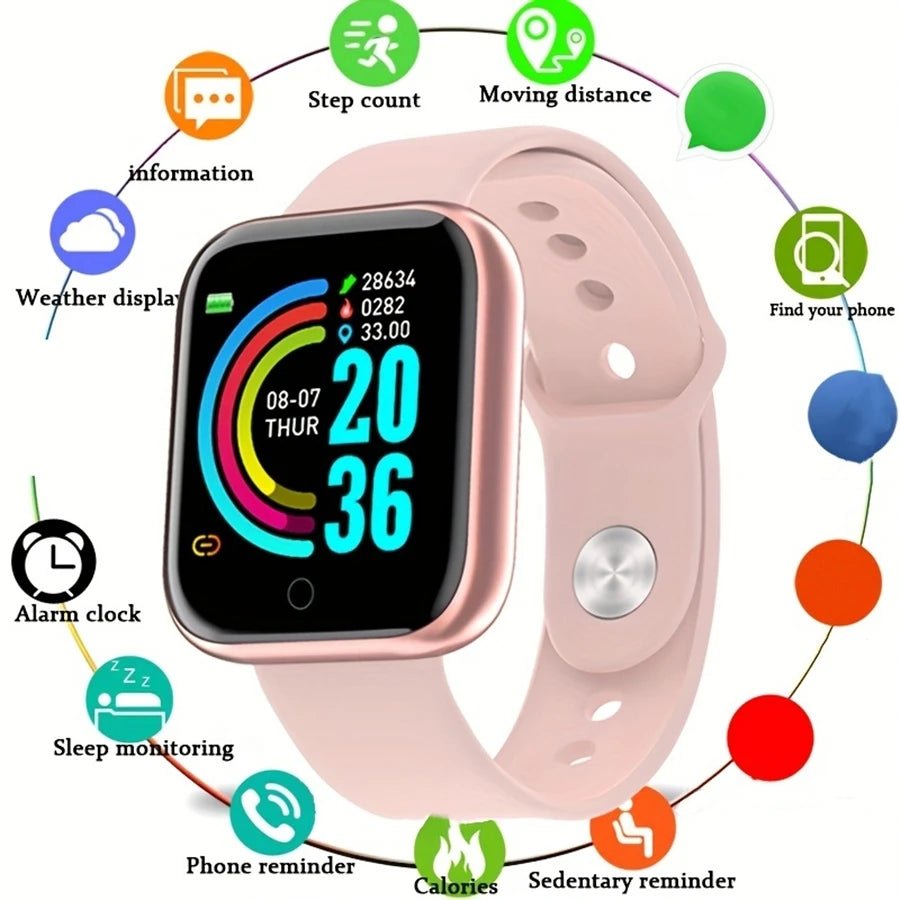 Smartwatch Men Women Wristwatches Smart Watch Message Fitness Monitor Bracelet Birthday Gift Electronic Clock For Android IOS - FitHealthHavenFitHealthHavenFitHealthHaven14:691Y68 PinkY68 PinkSmartwatch Men Women Wristwatches Smart Watch Message Fitness Monitor Bracelet Birthday Gift Electronic Clock For Android IOS