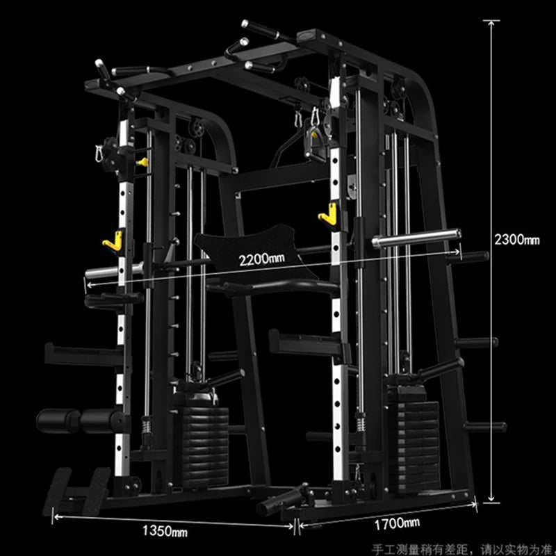Smith Machine,Multi-Functional Exercise Equipment Home Fitness,Cage-Style,Multi-Power Adjustable, Squat Rack+Bench+100KG Weights - FitHealthHavenFitHealthHavenFitHealthHaven14:193SetSetSmith Machine,Multi-Functional Exercise Equipment Home Fitness,Cage-Style,Multi-Power Adjustable, Squat Rack+Bench+100KG Weights