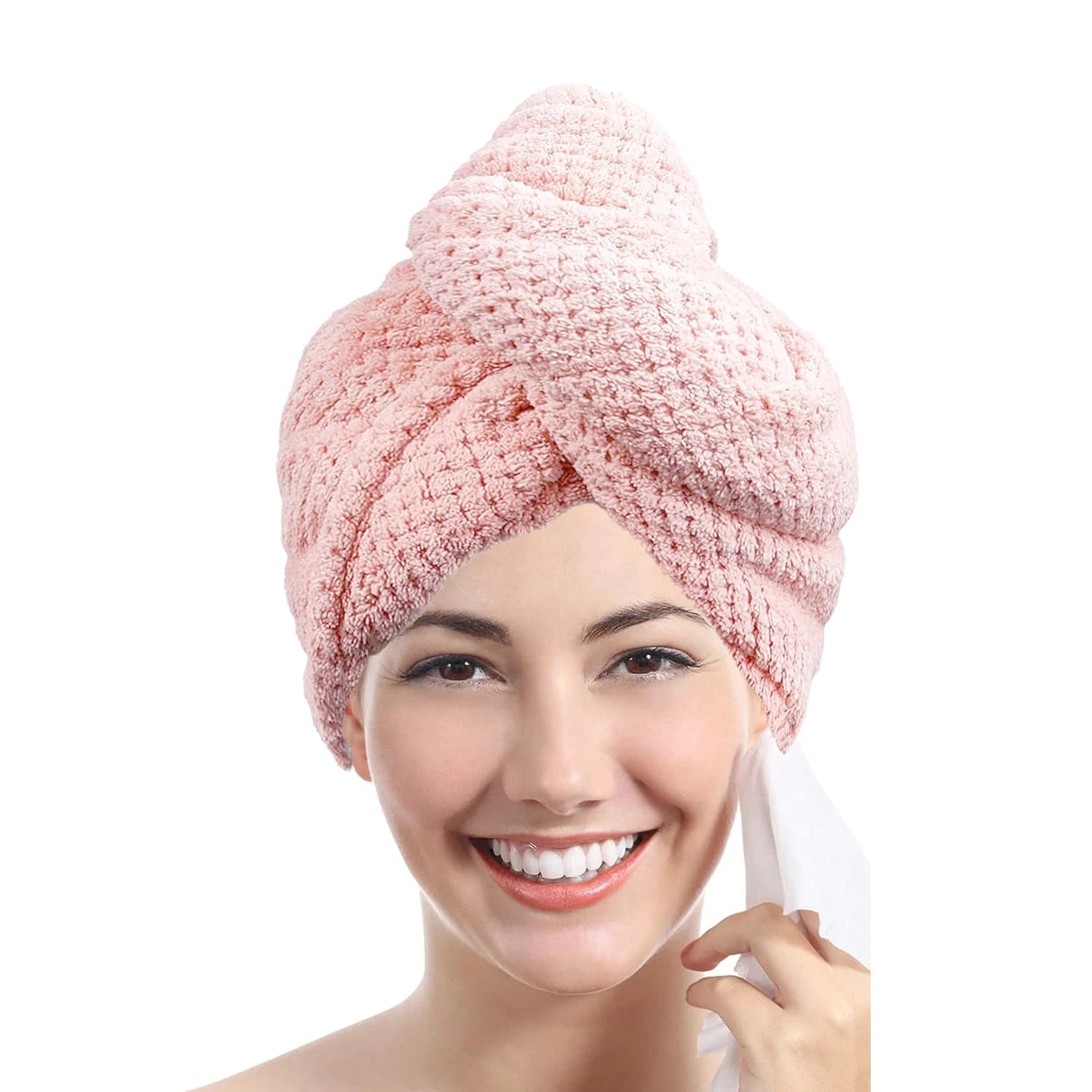 Solid color hair towel Textured dry hair cap 9.8 "X 25.5" absorbent hair towel wrap for button-down women - FitHealthHavenFitHealthHavenFitHealthHaven14:10light pinklight pinkSolid color hair towel Textured dry hair cap 9.8 "X 25.5" absorbent hair towel wrap for button-down women
