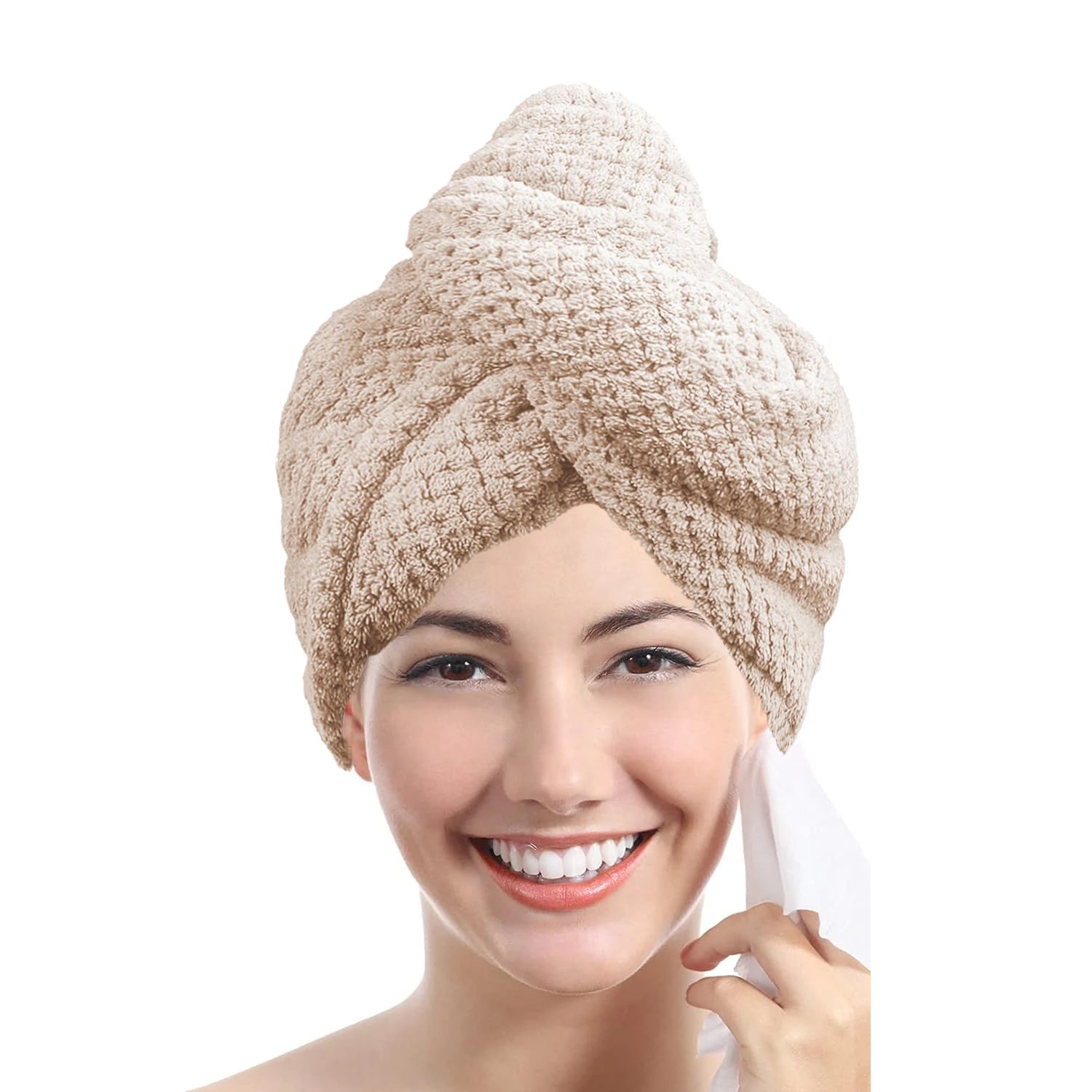 Solid color hair towel Textured dry hair cap 9.8 "X 25.5" absorbent hair towel wrap for button-down women - FitHealthHavenFitHealthHavenFitHealthHaven14:200001438KhakiSolid color hair towel Textured dry hair cap 9.8 "X 25.5" absorbent hair towel wrap for button-down women
