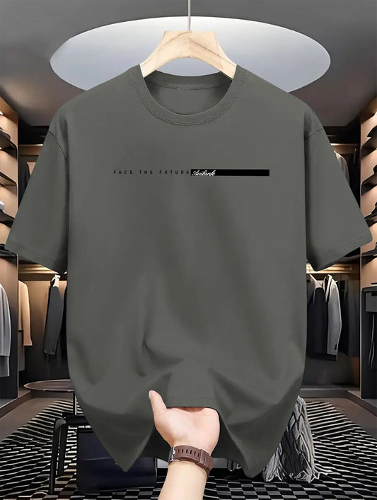 Summer men's 100% cotton casual loose fit large letter print round neck short sleeved T-shirt top High Street Unisex style - FitHealthHavenFitHealthHavenFitHealthHaven14:771A0480--mi;5:100014066A0480 - miXS（old）Summer men's 100% cotton casual loose fit large letter print round neck short sleeved T-shirt top High Street Unisex style