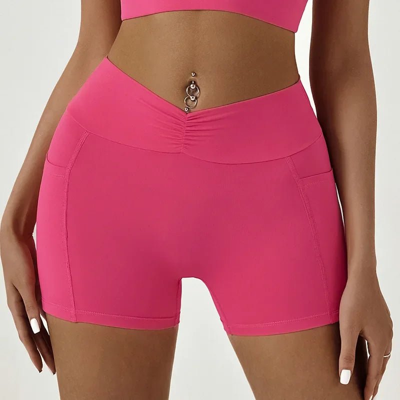 Tight Fitting Hip Yoga Shorts Pockets Women High Waisted Fitness Outdoor Leggings Scrunch Lifting Yoga Biker Shorts - FitHealthHavenFitHealthHavenFitHealthHaven14:193Pink;5:100014065PinkXLTight Fitting Hip Yoga Shorts Pockets Women High Waisted Fitness Outdoor Leggings Scrunch Lifting Yoga Biker Shorts