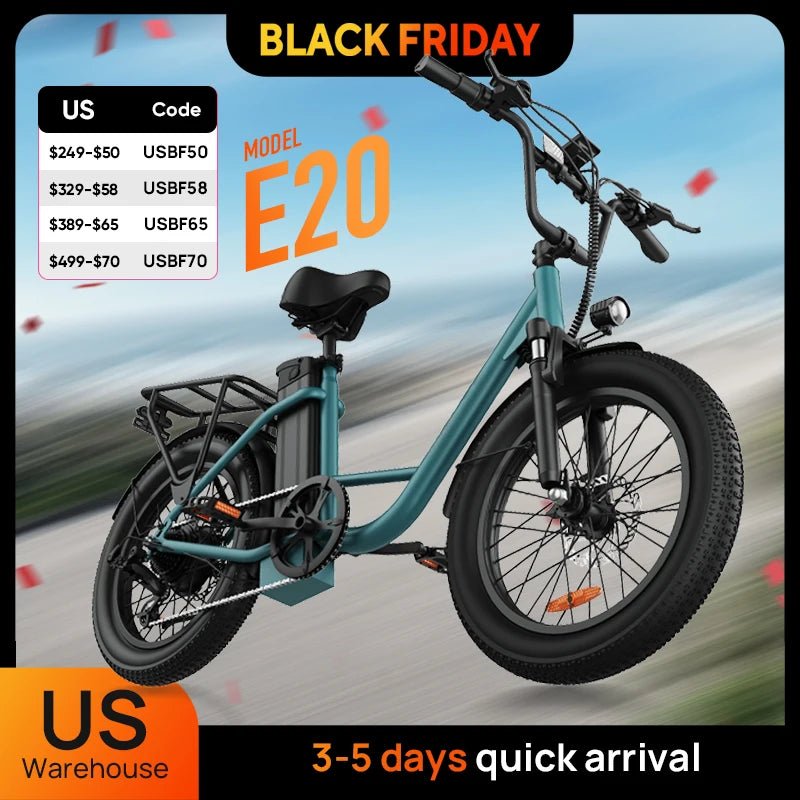 URLIFE 1000W E20 Electric Bike | 48V 13Ah Removable Battery, 20MPH, 20''X3" Fat Tire, 7-Speed E-Bike with Dual Disc Brake - FitHealthHavenFitHealthHavenFitHealthHaven14:193;200007763:201336106blackUnited StatesURLIFE 1000W E20 Electric Bike | 48V 13Ah Removable Battery, 20MPH, 20''X3" Fat Tire, 7-Speed E-Bike with Dual Disc Brake