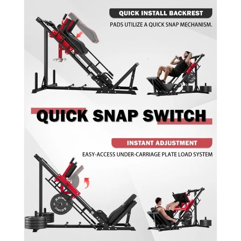 US Shipping Leg Press Hack Squat Machine with Back Support Cushion 3 in 1 Adjustable Leg Press with Quad Track Roller - FitHealthHavenFitHealthHavenFitHealthHaven200007763:201441035CNUS Shipping Leg Press Hack Squat Machine with Back Support Cushion 3 in 1 Adjustable Leg Press with Quad Track Roller
