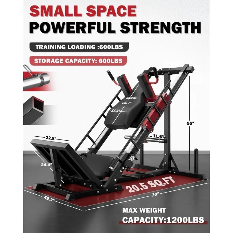US Shipping Leg Press Hack Squat Machine with Back Support Cushion 3 in 1 Adjustable Leg Press with Quad Track Roller - FitHealthHavenFitHealthHavenFitHealthHaven200007763:201441035CNUS Shipping Leg Press Hack Squat Machine with Back Support Cushion 3 in 1 Adjustable Leg Press with Quad Track Roller