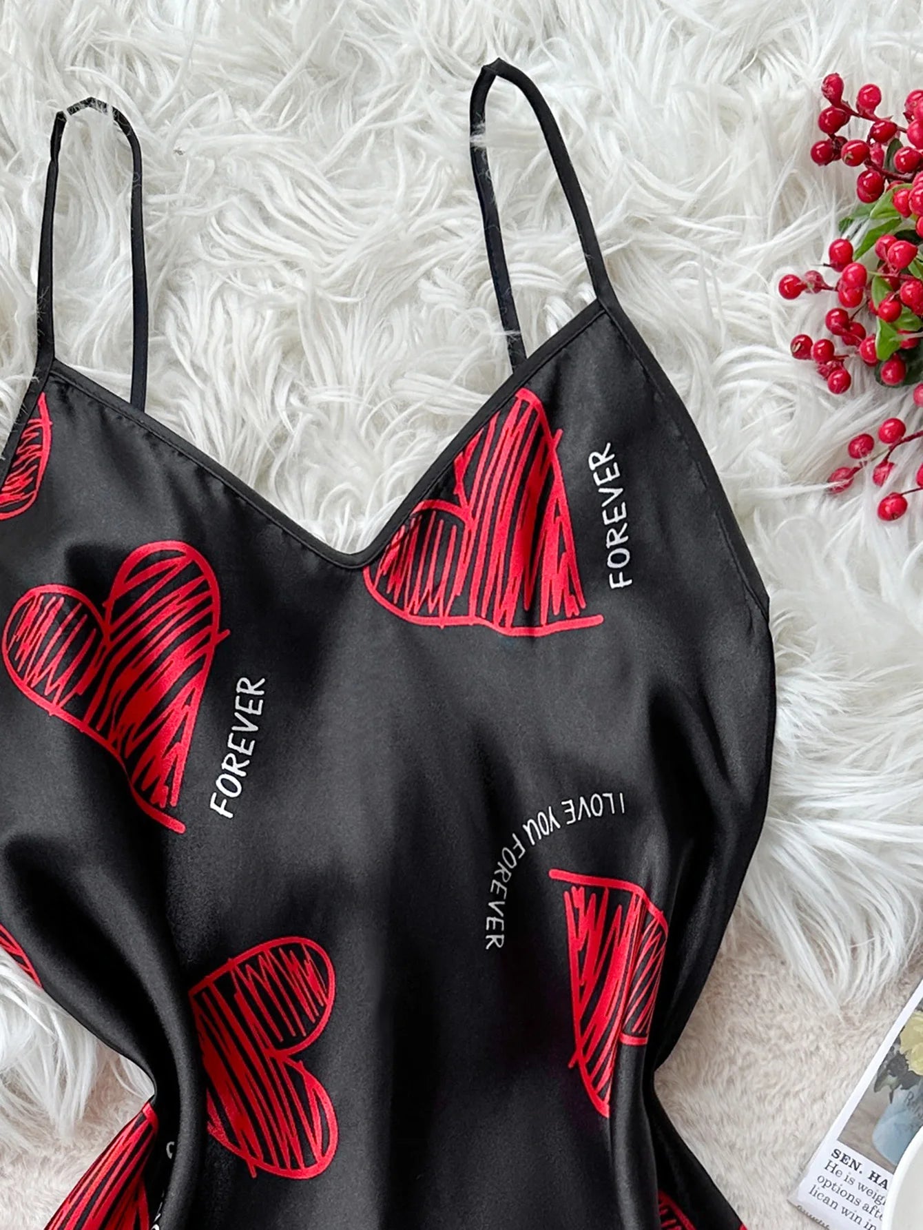 Valentine's Day Red Lip Print Satin Slip Nightdress V Neck Backless Mini Sleep Dress Women's Sleepwear Dresses - FitHealthHavenFitHealthHavenFitHealthHaven14:771black;5:100014065blackXLValentine's Day Red Lip Print Satin Slip Nightdress V Neck Backless Mini Sleep Dress Women's Sleepwear Dresses