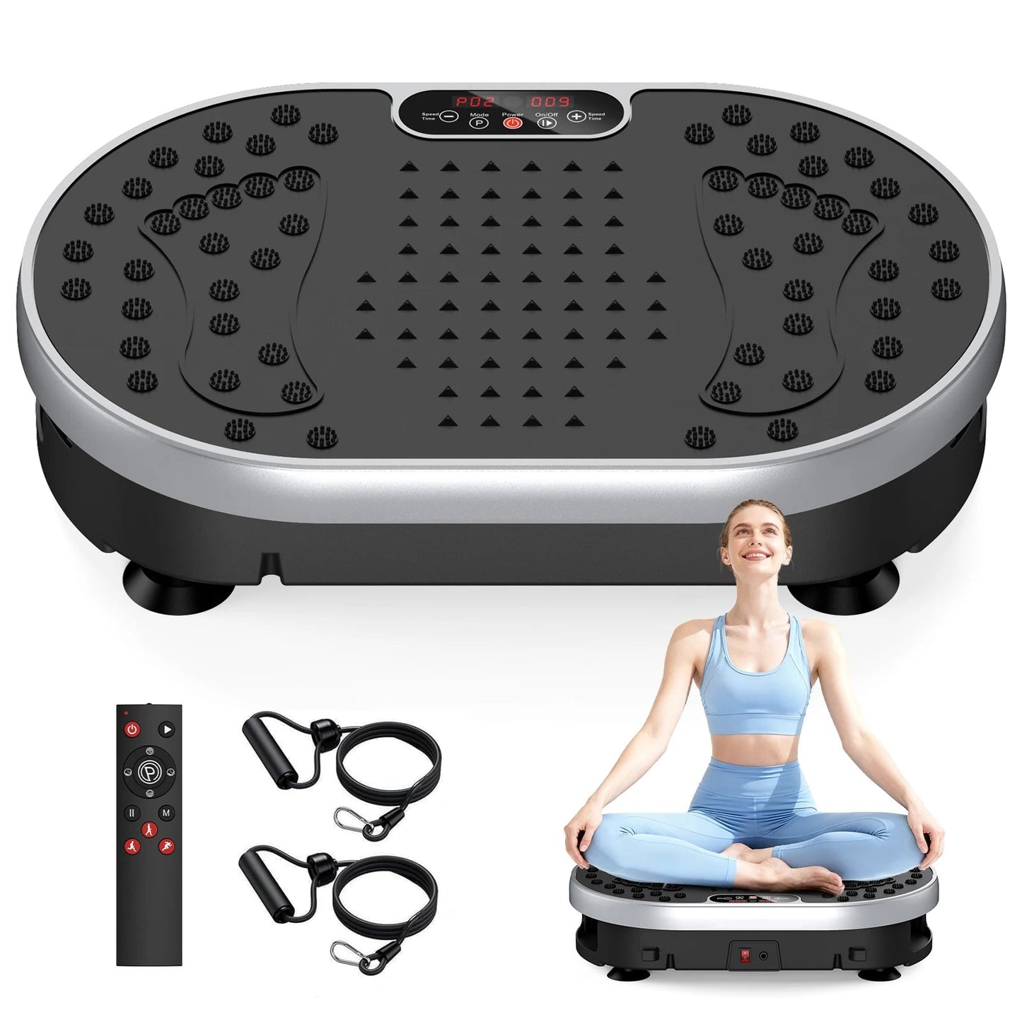 Vibration Plate Exercise Machine 120 Speed Levels 9 Preset Programs Home Fitness Equipment Weight Loss Fat Burning Muscle Toning - FitHealthHavenFitHealthHavenFitHealthHaven14:350853Silver;200007763:201336106SilverUnited StatesVibration Plate Exercise Machine 120 Speed Levels 9 Preset Programs Home Fitness Equipment Weight Loss Fat Burning Muscle Toning