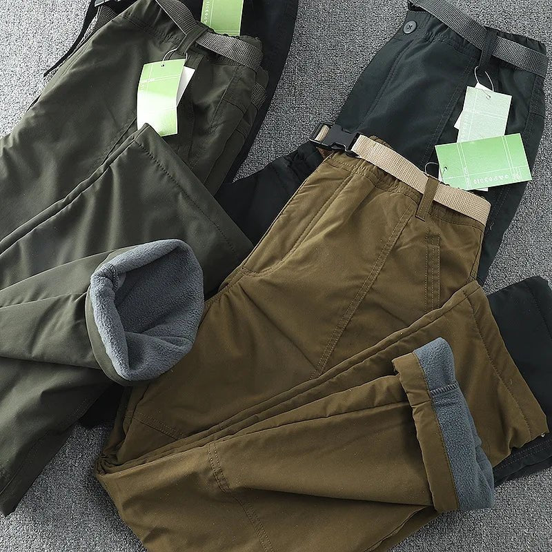Waterproof Windproof Fleece-Lined Outdoor Pants Men's Straight-Leg Casual Trousers With Multiple Pockets For Winter - FitHealthHavenFitHealthHavenFitHealthHaven14:350850Camcel;5:361385CamcelLWaterproof Windproof Fleece-Lined Outdoor Pants Men's Straight-Leg Casual Trousers With Multiple Pockets For Winter