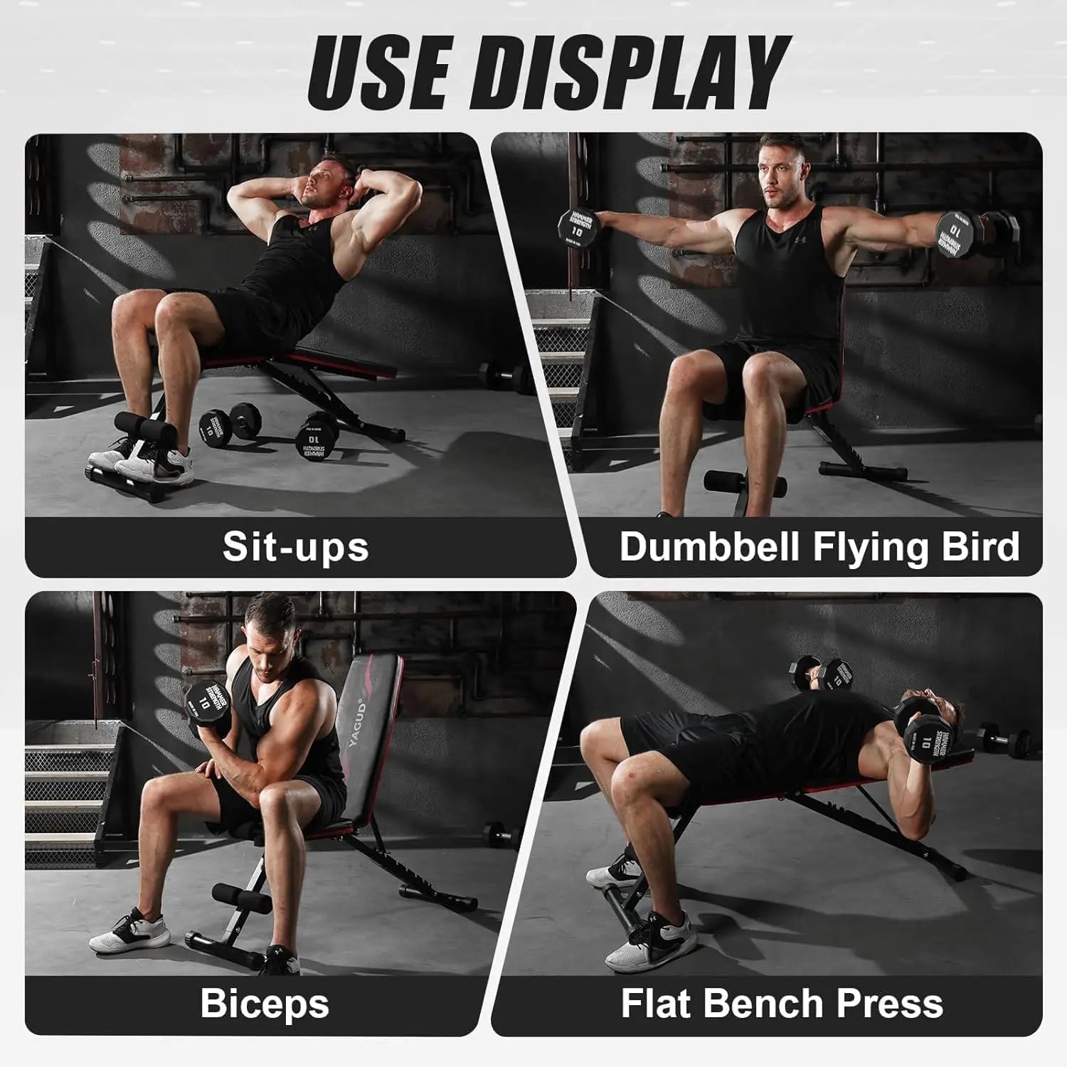 Weight Bench Press, Adjustable Workout Benches for Home Gym Dumbbell Exercise, 800 LB Stable Incline Decline Bench for Full Body - FitHealthHavenFitHealthHavenFitHealthHaven14:771Classic Black;200007763:201336106United StatesClassic BlackWeight Bench Press, Adjustable Workout Benches for Home Gym Dumbbell Exercise, 800 LB Stable Incline Decline Bench for Full Body