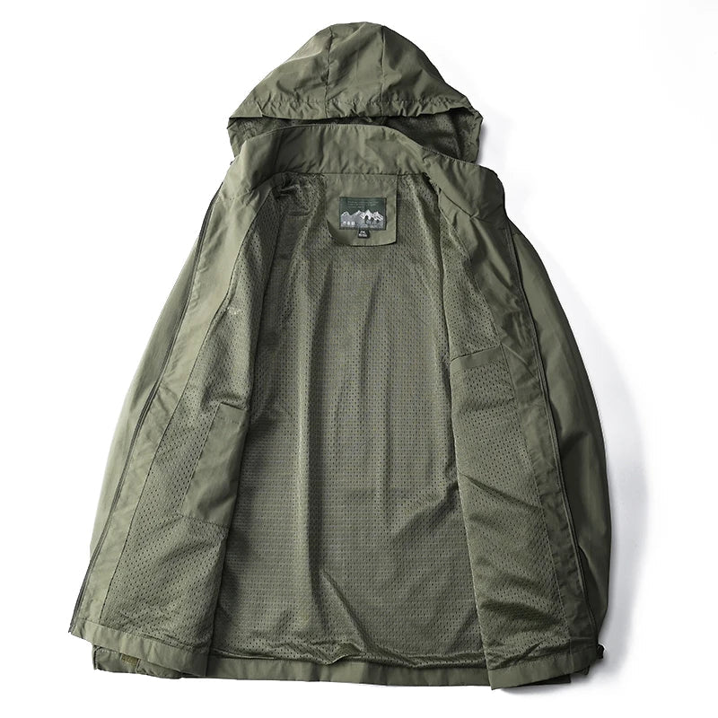 Windbreaker Men Tactical Jacket Waterproof Outdoor Hooded Coat Sports Military European Size S-5XL Field Climbing Thin Outwear - FitHealthHavenFitHealthHavenFitHealthHaven14:200004889;200370261:581452131;5:4182army greenXXLPack of 1Windbreaker Men Tactical Jacket Waterproof Outdoor Hooded Coat Sports Military European Size S-5XL Field Climbing Thin Outwear