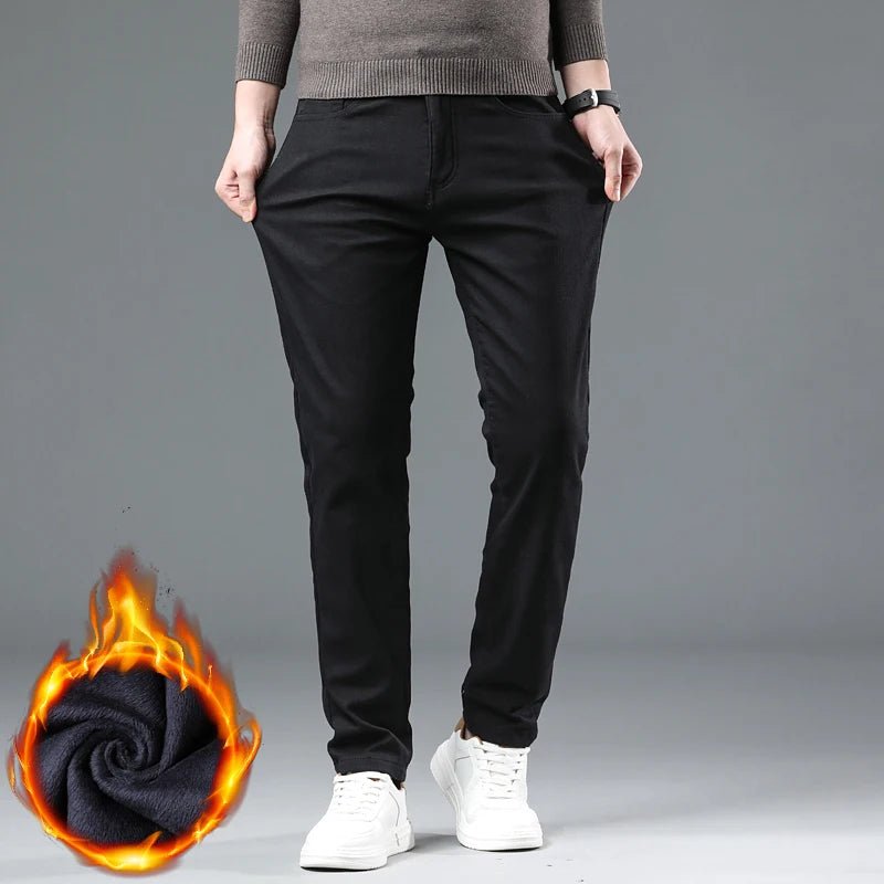 Winter New 2025 Fleece Pants Men's Thick Slim Elastic Business Casual Velvet Pants Warm Fashion Solid Color Plush Trousers Male - FitHealthHavenFitHealthHavenFitHealthHaven14:193;5:200000898black38Winter New 2025 Fleece Pants Men's Thick Slim Elastic Business Casual Velvet Pants Warm Fashion Solid Color Plush Trousers Male