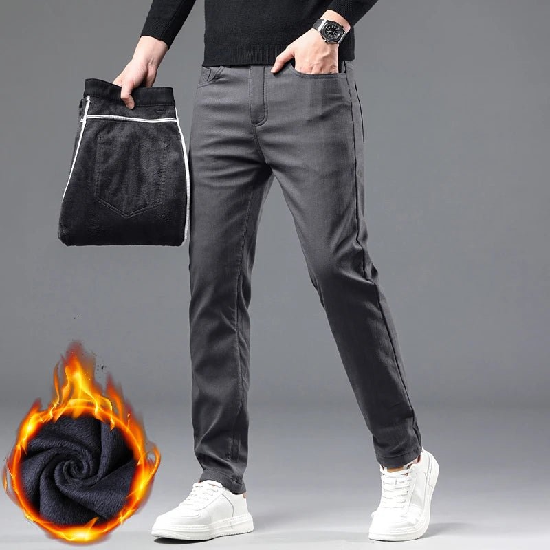 Winter New 2025 Fleece Pants Men's Thick Slim Elastic Business Casual Velvet Pants Warm Fashion Solid Color Plush Trousers Male - FitHealthHavenFitHealthHavenFitHealthHaven14:193;5:200000898black38Winter New 2025 Fleece Pants Men's Thick Slim Elastic Business Casual Velvet Pants Warm Fashion Solid Color Plush Trousers Male