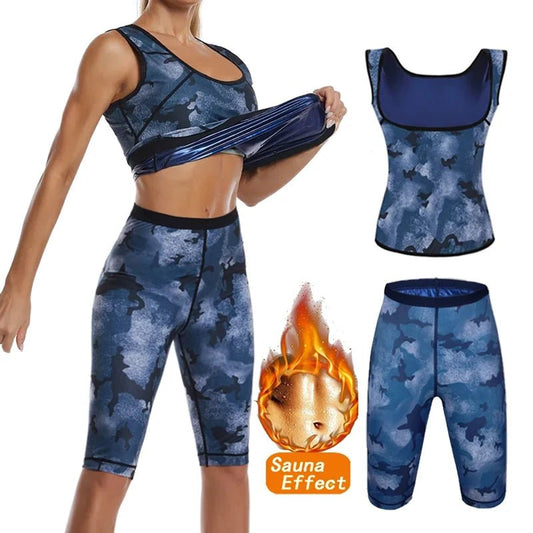 Women Camouflage Body Shaper Sweat Sauna Sets Fitness Vest Slimming Shorts Flat Tummy Pants Waist Trainer Shapewear Suits - FitHealthHavenFitHealthHavenFitHealthHaven14:173Pants;5:100014064S MPantsS MWomen Camouflage Body Shaper Sweat Sauna Sets Fitness Vest Slimming Shorts Flat Tummy Pants Waist Trainer Shapewear Suits