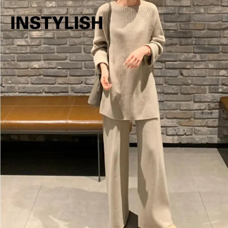 Women Elegant Sweater Suit Elegant Knitted Two Pieces Set Autumn Winter Oversized Pullover and Trousers Suit Female Outfits 2022 - FitHealthHavenFitHealthHavenFitHealthHaven14:193;5:361386blackMWomen Elegant Sweater Suit Elegant Knitted Two Pieces Set Autumn Winter Oversized Pullover and Trousers Suit Female Outfits 2022