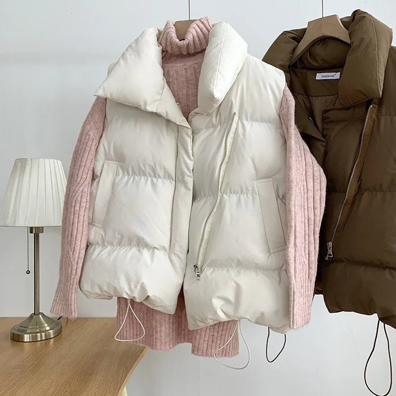 Women Fashion Autumn New 2024 Stand Collar Elegant Down Coats Warm Outerwear Casual Belt Sleeveless Winter Women Vests Jackets - FitHealthHavenFitHealthHavenFitHealthHaven14:29;5:361386WHITEMWomen Fashion Autumn New 2024 Stand Collar Elegant Down Coats Warm Outerwear Casual Belt Sleeveless Winter Women Vests Jackets