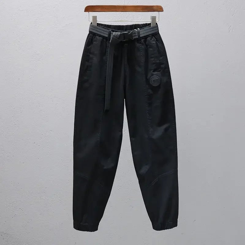Women Harem Pants Cotton Sweat Pants Elastic Waist Office Lady Loose Casual Trousers with Belt Fashion Ankle Banded Red White - FitHealthHavenFitHealthHavenFitHealthHaven14:10;5:361386RedMWomen Harem Pants Cotton Sweat Pants Elastic Waist Office Lady Loose Casual Trousers with Belt Fashion Ankle Banded Red White