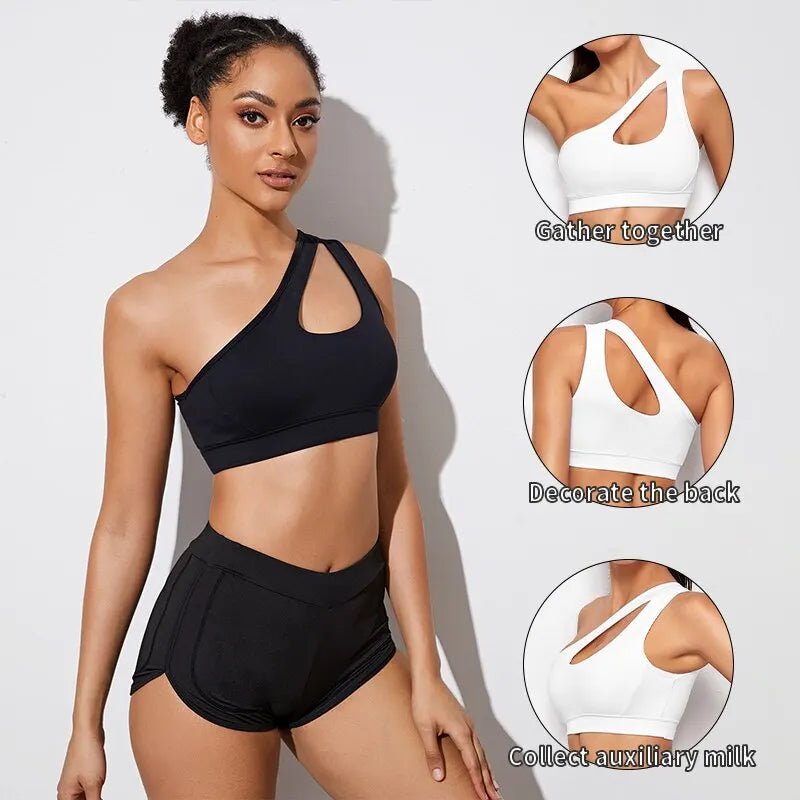 Women Sports Bra Push Up Fitness Bras One Shoulder Shockproof Yoga Bra Black White Yoga Running Bra Sexy Vest - FitHealthHavenFitHealthHavenFitHealthHaven14:193;5:361386blackMWomen Sports Bra Push Up Fitness Bras One Shoulder Shockproof Yoga Bra Black White Yoga Running Bra Sexy Vest