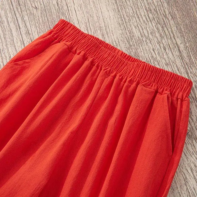 Women Summer Casual Loose Harem Elastic Waist Cotton Linen Pants Ninth Trousers - FitHealthHavenFitHealthHavenFitHealthHaven14:193;5:200003528blackOne SizeWomen Summer Casual Loose Harem Elastic Waist Cotton Linen Pants Ninth Trousers