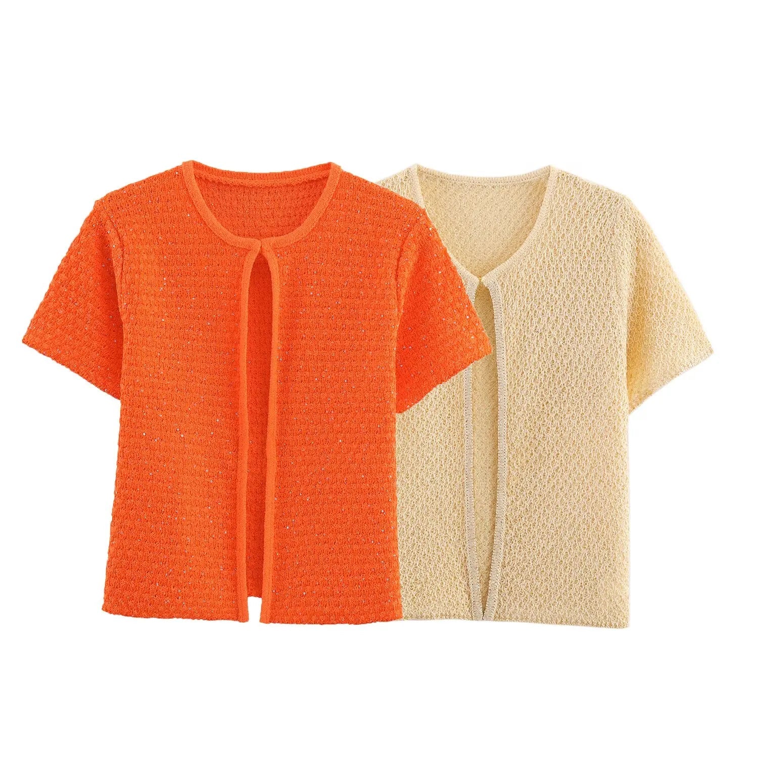 Women's Clothing 2025 New Style European And American Fashion Simple Pearl Decoration Knitted Top Knitted Vest - FitHealthHavenFitHealthHavenFitHealthHaven14:193Orange set;5:361385Orange setLWomen's Clothing 2025 New Style European And American Fashion Simple Pearl Decoration Knitted Top Knitted Vest
